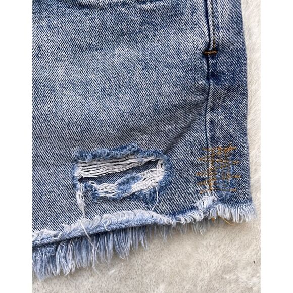 Zara TRF Vintage Collection Denim Cuttoff Distressed Raw Hem Jean Shorts - Picture 7 of 14